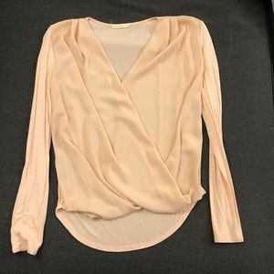 Pink v-neck long sleeve